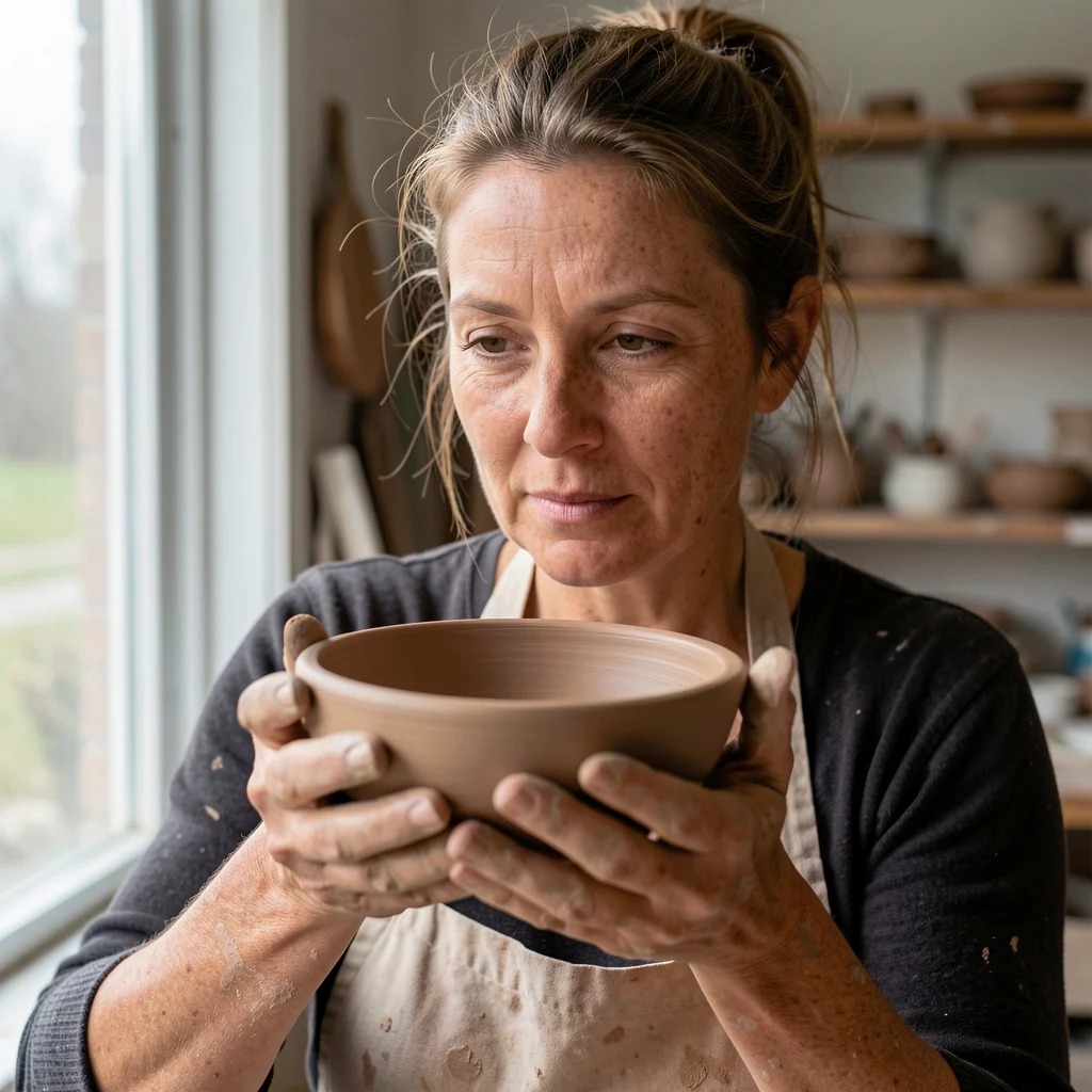 FLUX.2 Klein 9B: potter holding a bowl